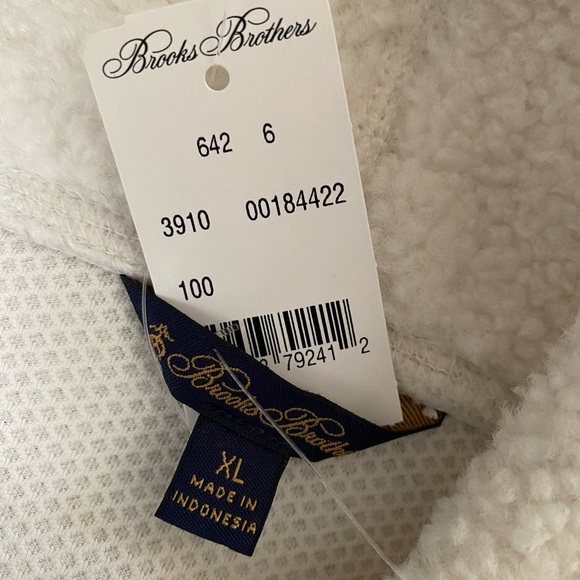 NEW wTag-Brooks Brothers Off White Mock Pullover Jacket XL - Picture 4 of 5
